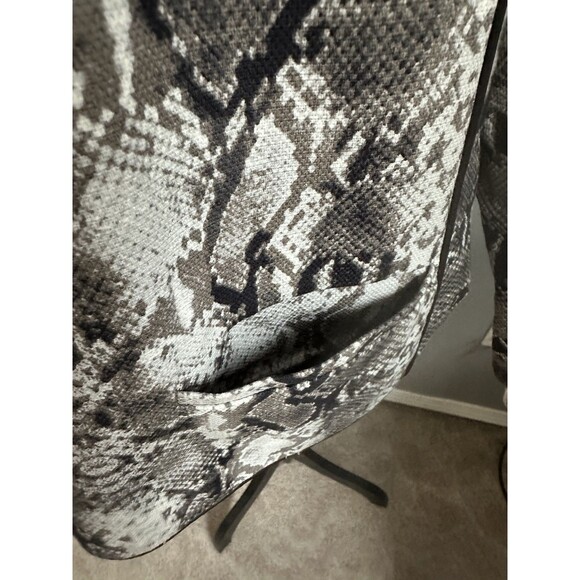 Linea by Louis Dell'Olio Black White Animal Print Jacket Snap Close Blazer Sz L - Picture 5 of 8